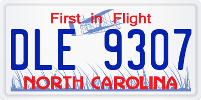 NC license plate DLE9307