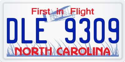 NC license plate DLE9309