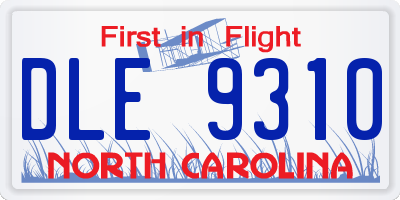 NC license plate DLE9310