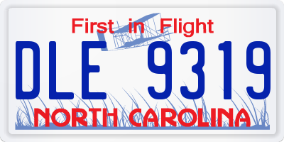 NC license plate DLE9319
