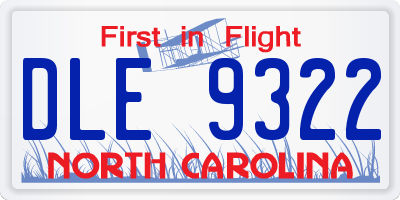 NC license plate DLE9322