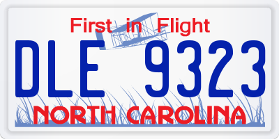 NC license plate DLE9323