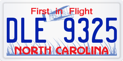 NC license plate DLE9325