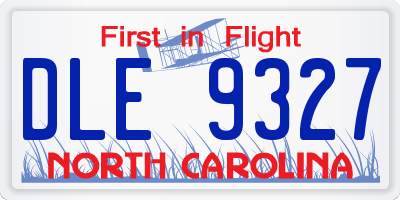 NC license plate DLE9327