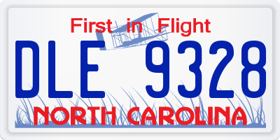 NC license plate DLE9328