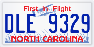 NC license plate DLE9329