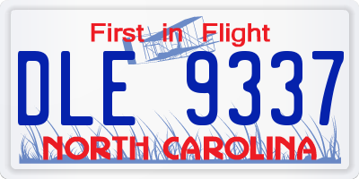 NC license plate DLE9337