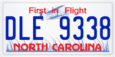 NC license plate DLE9338