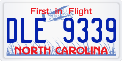 NC license plate DLE9339