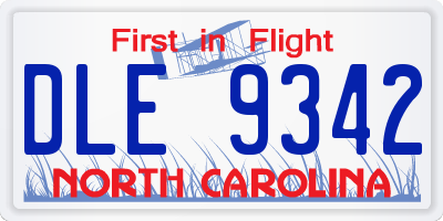 NC license plate DLE9342