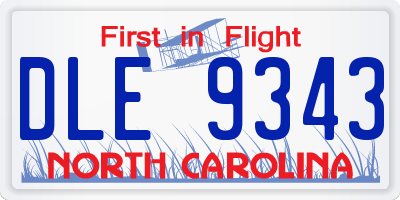 NC license plate DLE9343