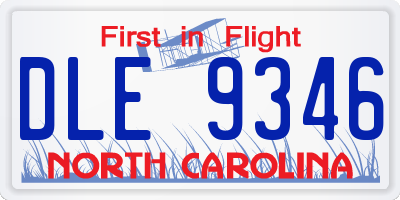 NC license plate DLE9346