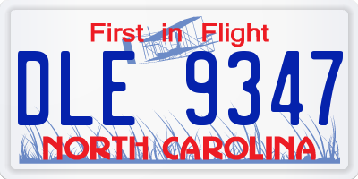 NC license plate DLE9347