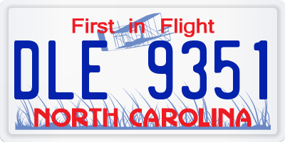 NC license plate DLE9351
