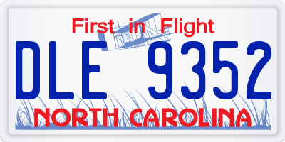 NC license plate DLE9352