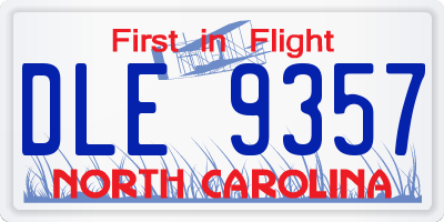 NC license plate DLE9357