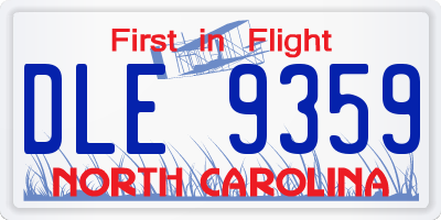 NC license plate DLE9359