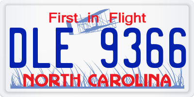 NC license plate DLE9366