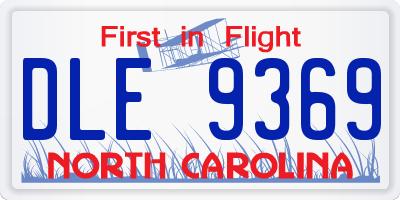 NC license plate DLE9369
