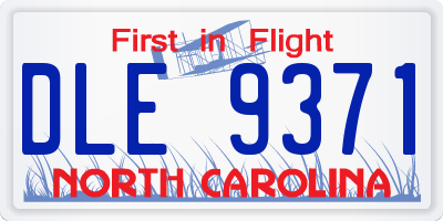 NC license plate DLE9371
