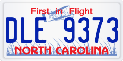 NC license plate DLE9373