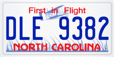 NC license plate DLE9382