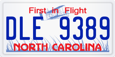 NC license plate DLE9389