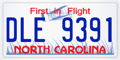 NC license plate DLE9391