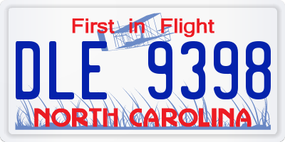 NC license plate DLE9398