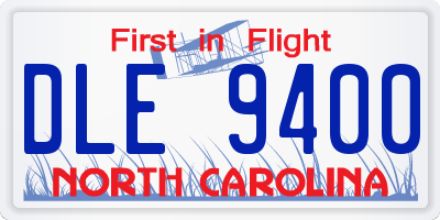 NC license plate DLE9400