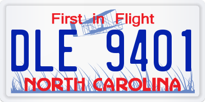 NC license plate DLE9401
