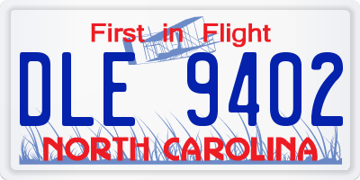 NC license plate DLE9402
