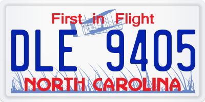 NC license plate DLE9405