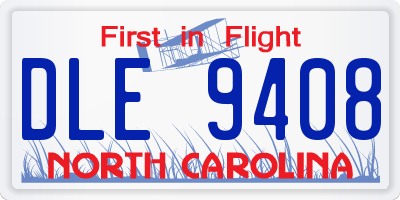 NC license plate DLE9408