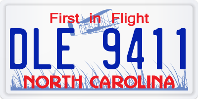 NC license plate DLE9411