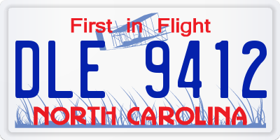 NC license plate DLE9412