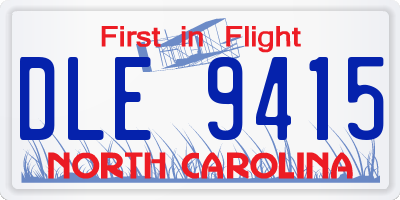 NC license plate DLE9415