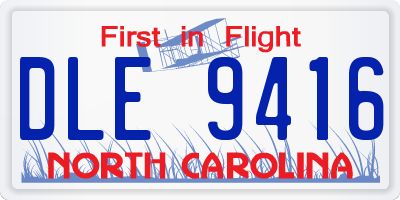 NC license plate DLE9416