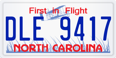 NC license plate DLE9417