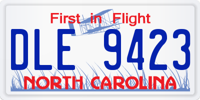 NC license plate DLE9423