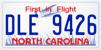 NC license plate DLE9426