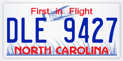 NC license plate DLE9427
