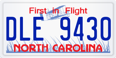 NC license plate DLE9430