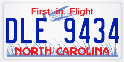 NC license plate DLE9434