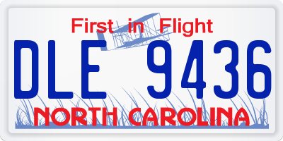 NC license plate DLE9436