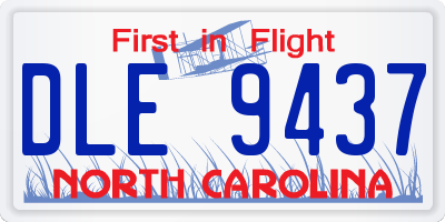 NC license plate DLE9437