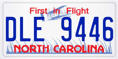 NC license plate DLE9446