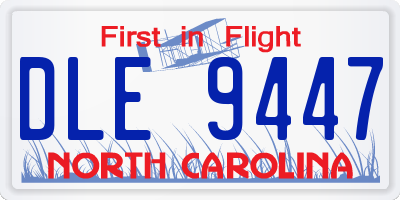 NC license plate DLE9447
