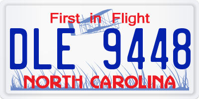 NC license plate DLE9448