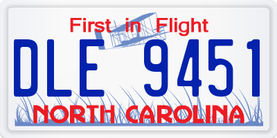 NC license plate DLE9451
